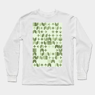 Leaf Coloured Geometric Pattern - Flowers #7 Long Sleeve T-Shirt